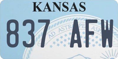 KS license plate 837AFW