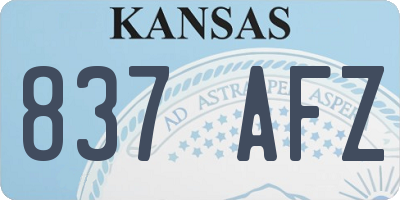 KS license plate 837AFZ