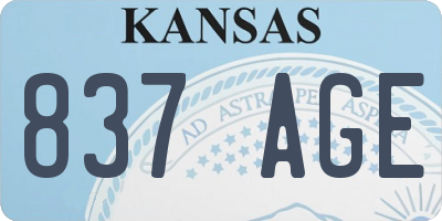 KS license plate 837AGE