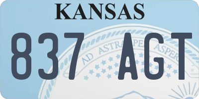 KS license plate 837AGT