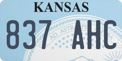 KS license plate 837AHC