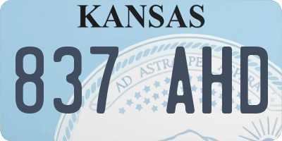 KS license plate 837AHD