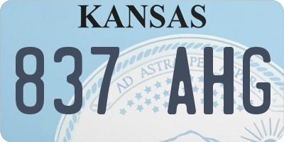 KS license plate 837AHG