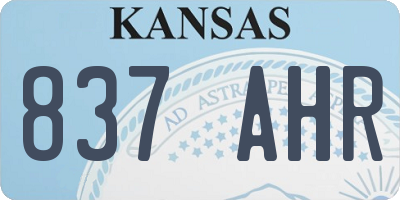 KS license plate 837AHR