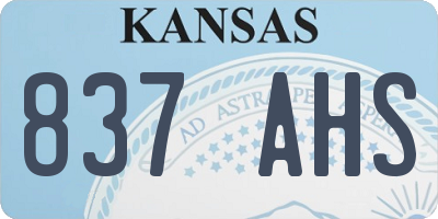 KS license plate 837AHS