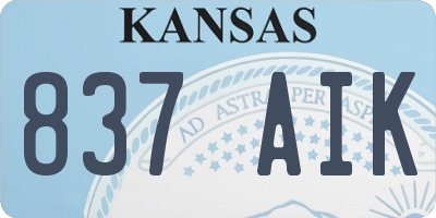 KS license plate 837AIK