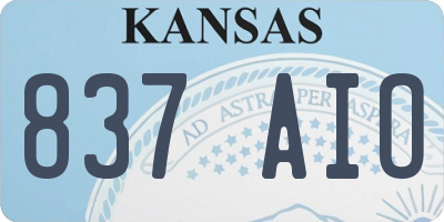KS license plate 837AIO