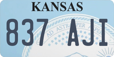 KS license plate 837AJI