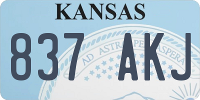 KS license plate 837AKJ