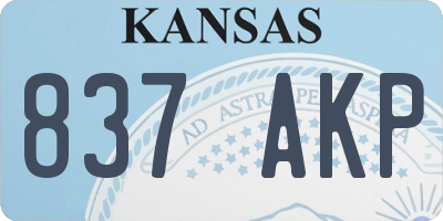 KS license plate 837AKP