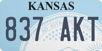 KS license plate 837AKT