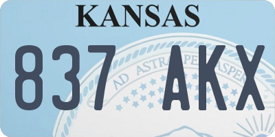 KS license plate 837AKX