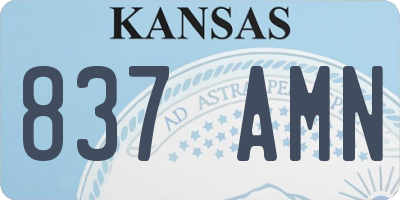 KS license plate 837AMN