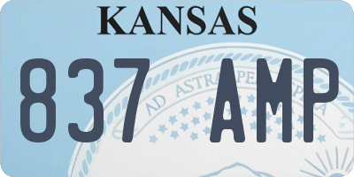 KS license plate 837AMP