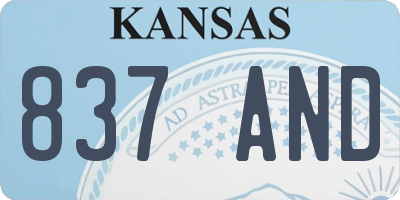 KS license plate 837AND
