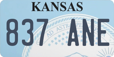 KS license plate 837ANE