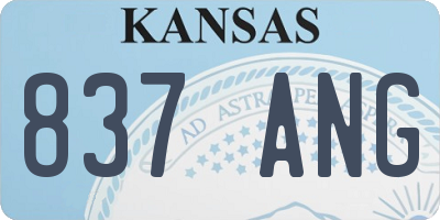 KS license plate 837ANG