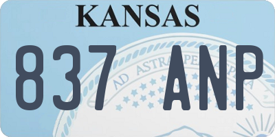 KS license plate 837ANP