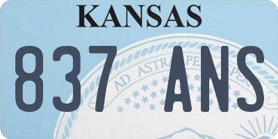 KS license plate 837ANS