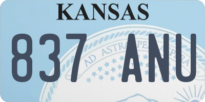 KS license plate 837ANU