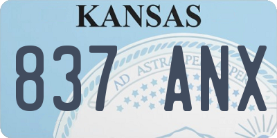 KS license plate 837ANX