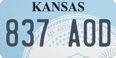 KS license plate 837AOD