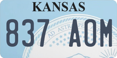 KS license plate 837AOM