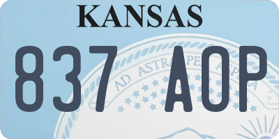 KS license plate 837AOP