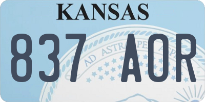 KS license plate 837AOR