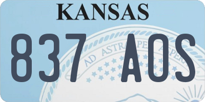 KS license plate 837AOS