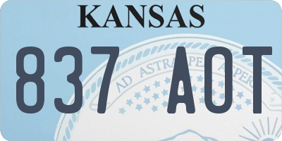 KS license plate 837AOT