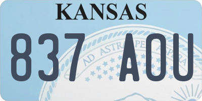 KS license plate 837AOU