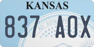 KS license plate 837AOX