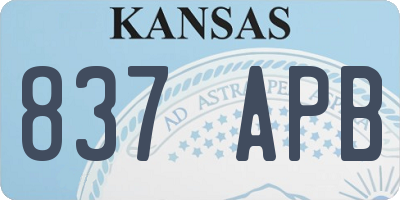 KS license plate 837APB