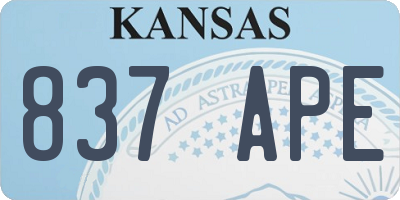 KS license plate 837APE