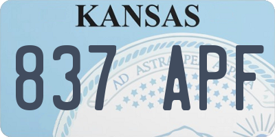 KS license plate 837APF