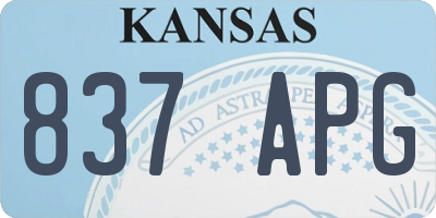 KS license plate 837APG