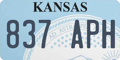 KS license plate 837APH