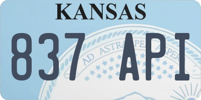 KS license plate 837API