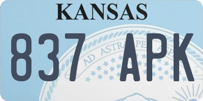 KS license plate 837APK