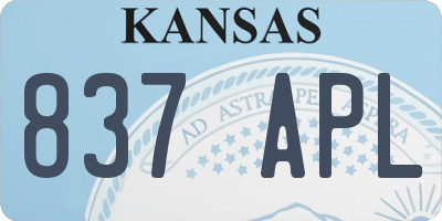 KS license plate 837APL