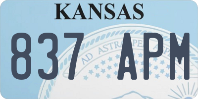 KS license plate 837APM