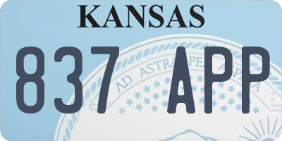 KS license plate 837APP