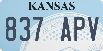 KS license plate 837APV