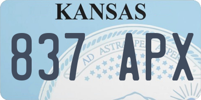 KS license plate 837APX