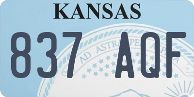 KS license plate 837AQF
