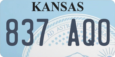 KS license plate 837AQO