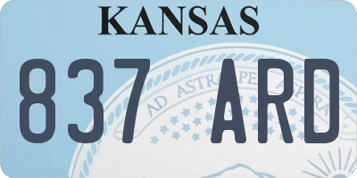 KS license plate 837ARD