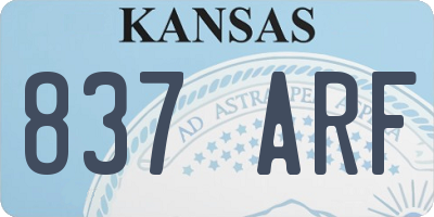 KS license plate 837ARF