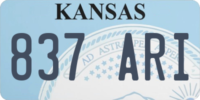 KS license plate 837ARI